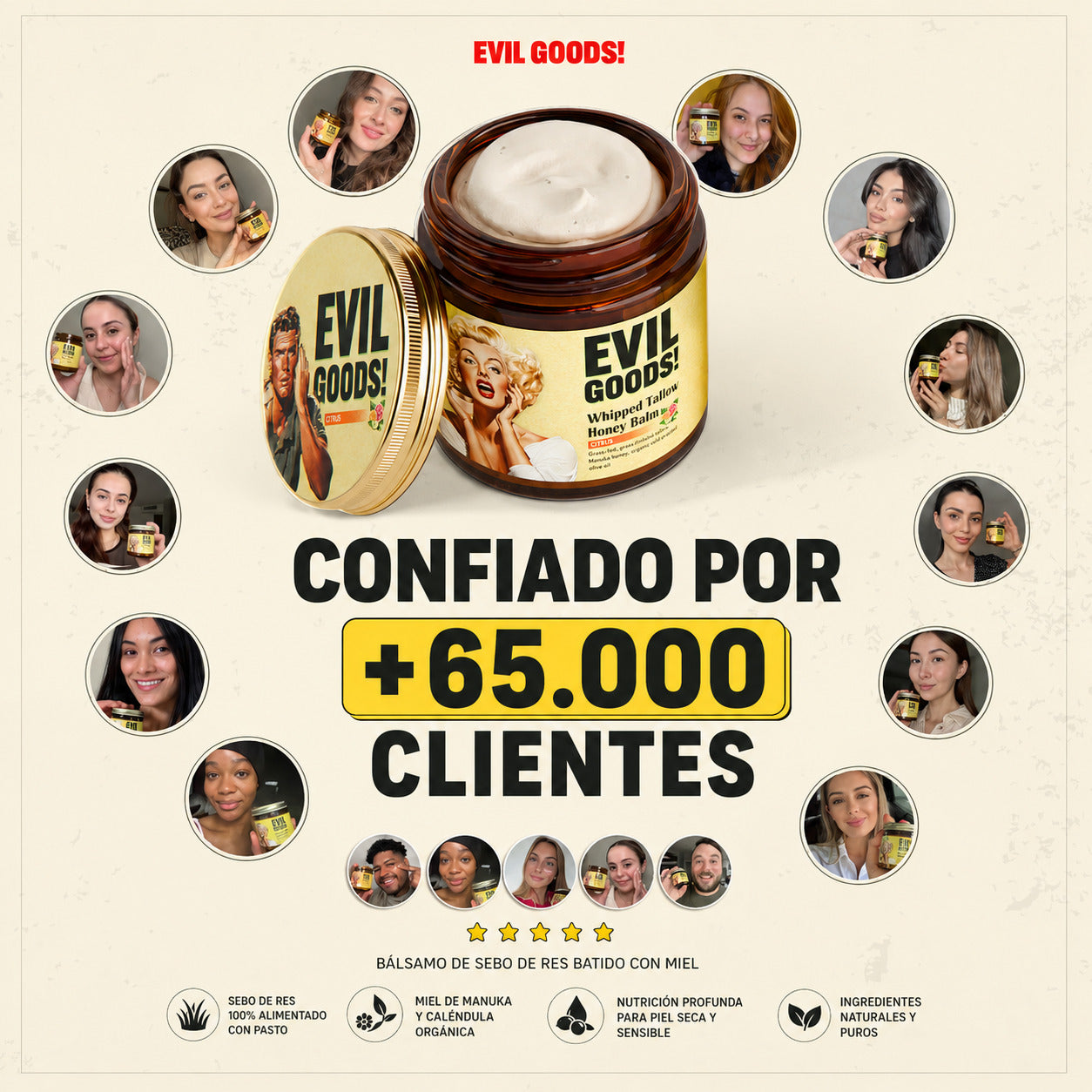Evil Goods Original Nutrición profunda para piel seca, sensible y apagada