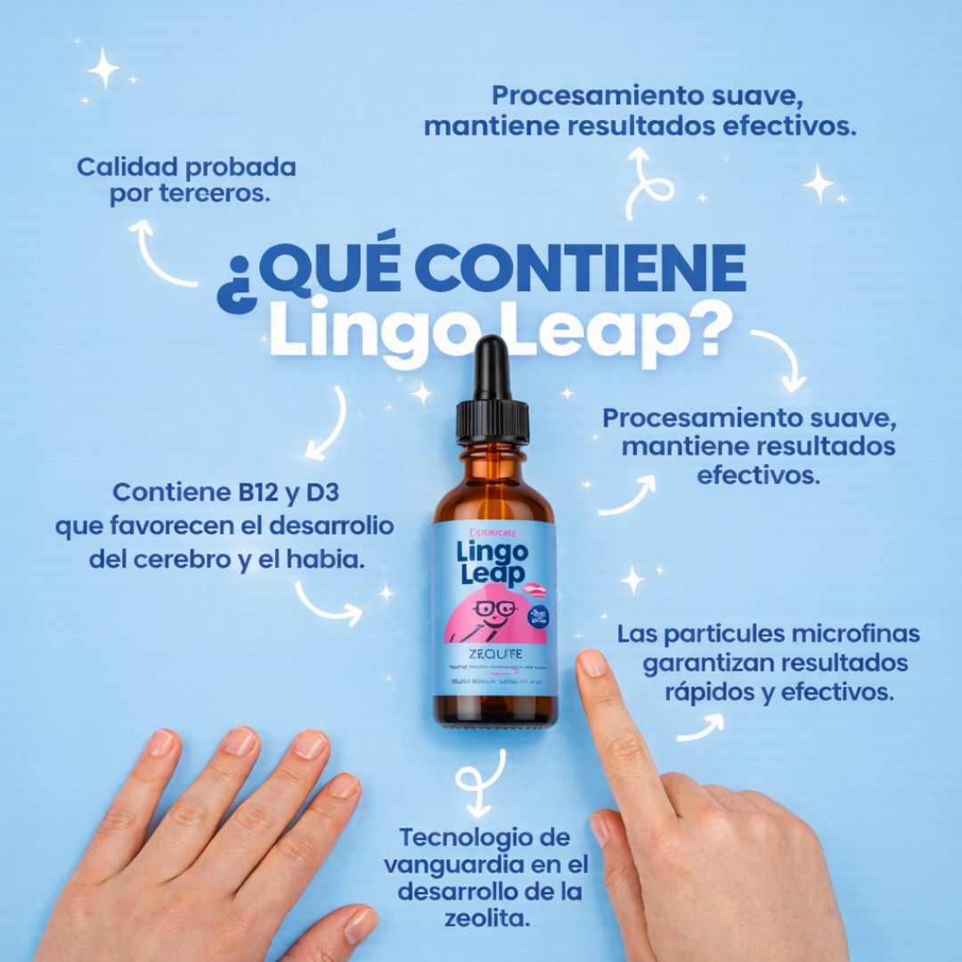 Lingo Apoya naturalmente a mejorar su hablar progresivamente con una 1 Gota diaria