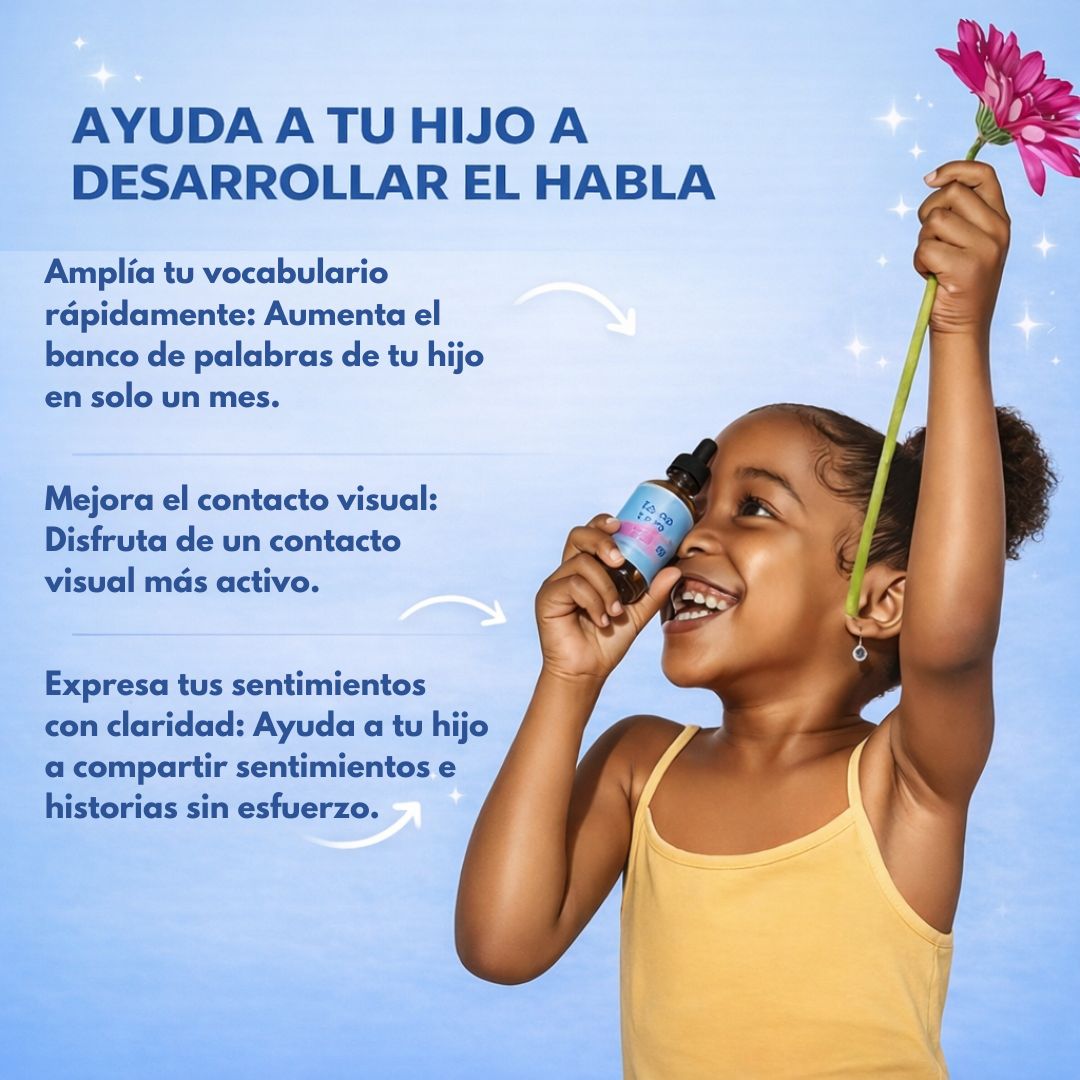 Lingo Apoya naturalmente a mejorar su hablar progresivamente con una 1 Gota diaria