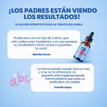 Lingo Apoya naturalmente a mejorar su hablar progresivamente con una 1 Gota diaria