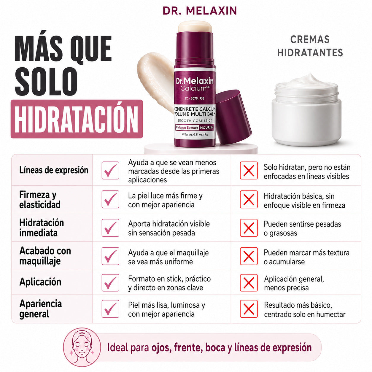 Face balsamo reafirmante, antiedad, elimina arrugas y lineas de expresion