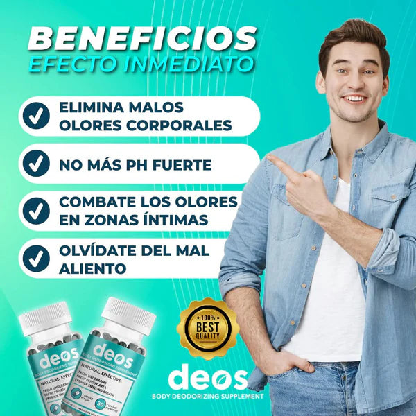 Desodorante interno natural en solo 7 a 14 días elimina malos olores - 30 cápsulas