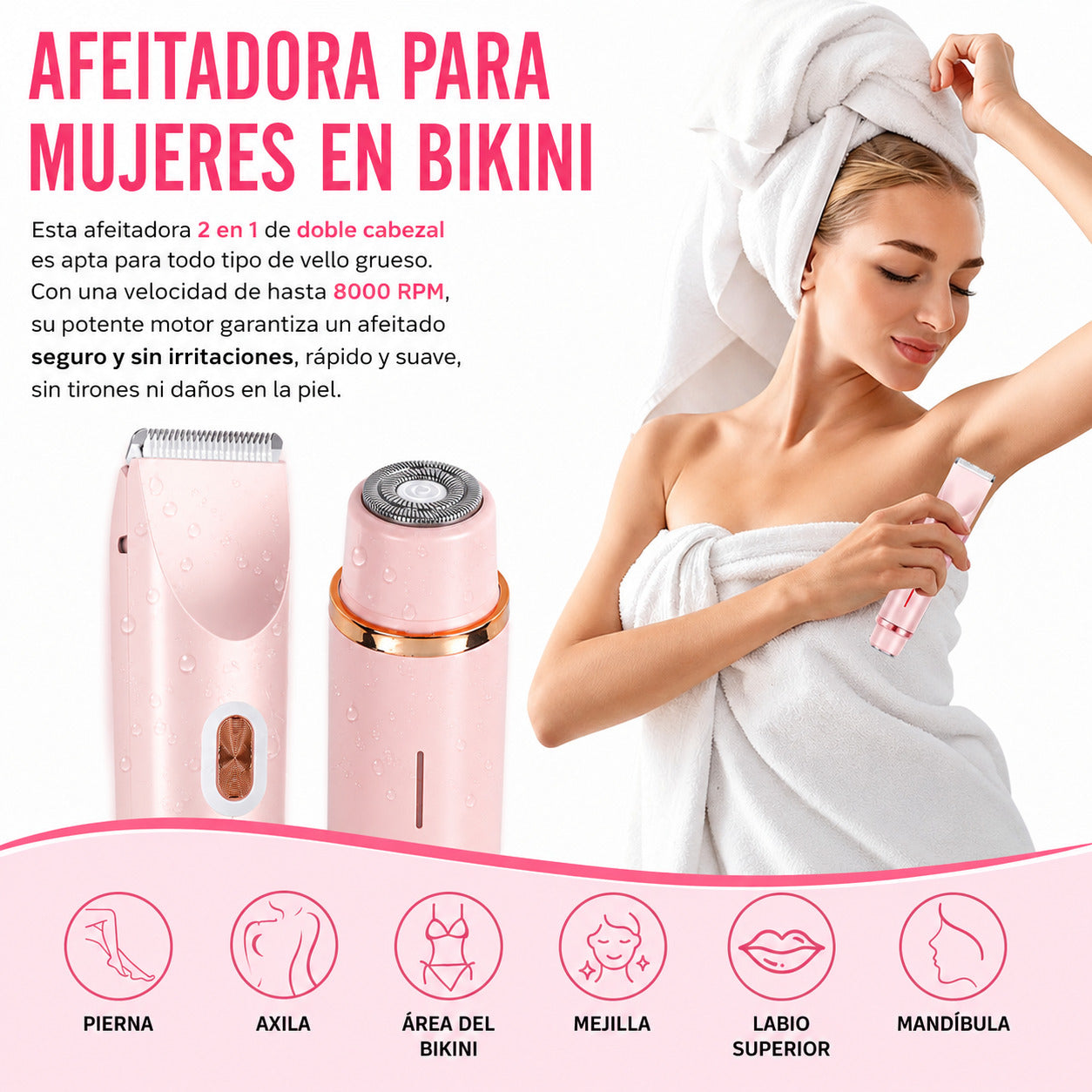 Lurea™ SkinLuxe Depiladora eléctrica waterproof IPX7
