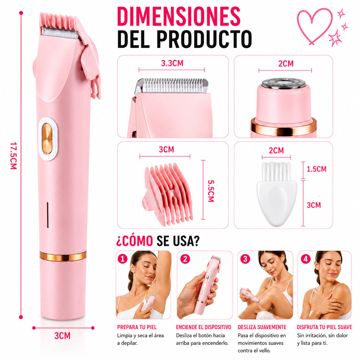 Lurea™ SkinLuxe Depiladora eléctrica waterproof IPX7