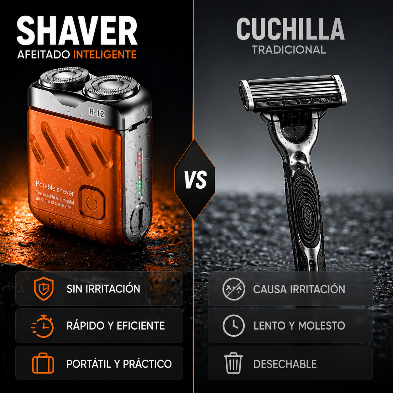 PocketShave™ — Afeitadora eléctrica portátil Luce impecable en 60 segundos