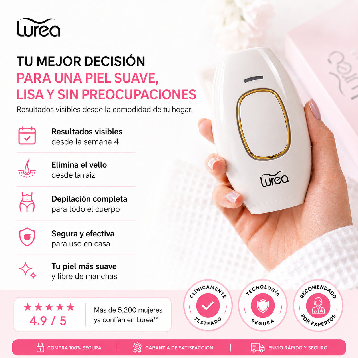 KinLuxe™ Reduce el crecimiento del vello desde casa