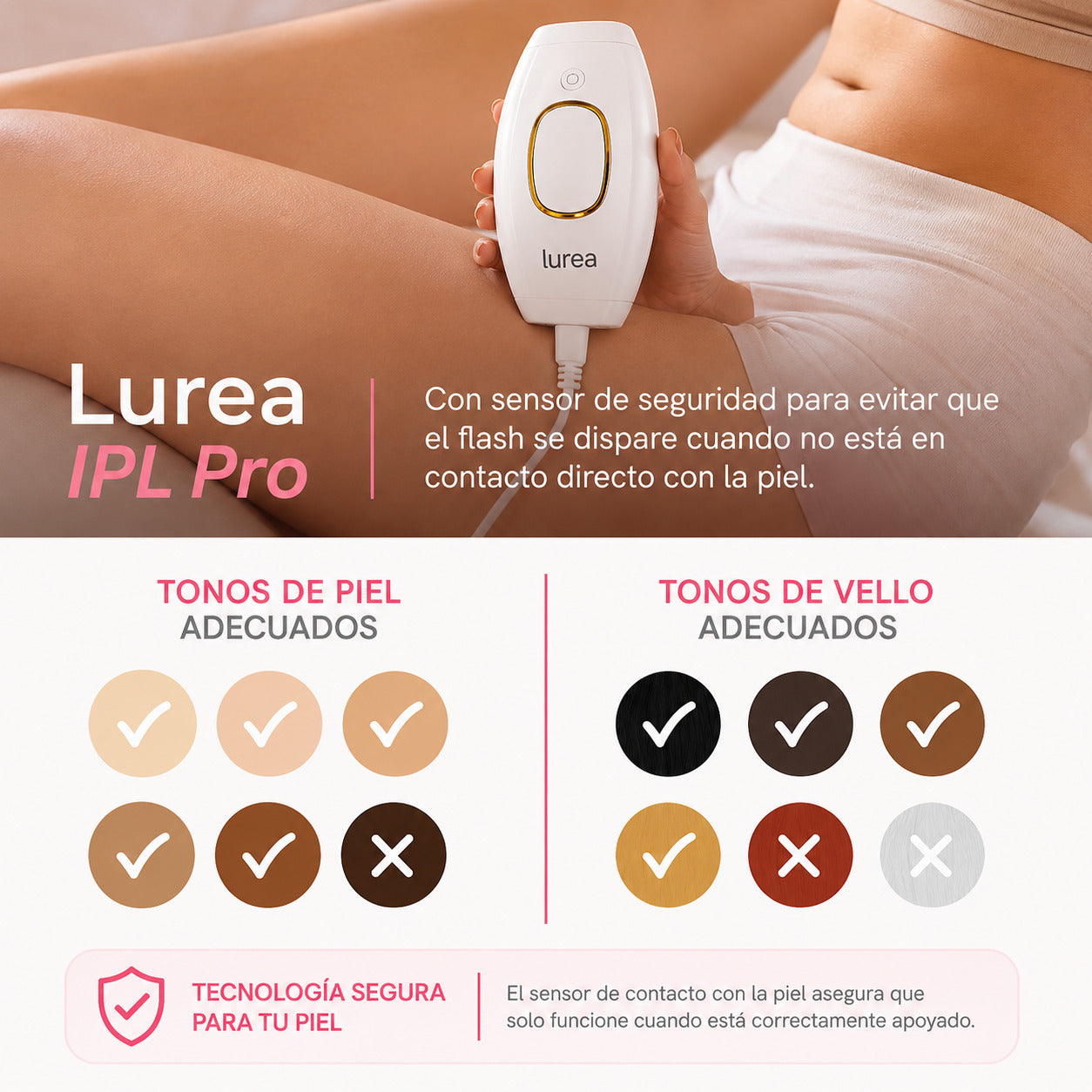KinLuxe™ Reduce el crecimiento del vello desde casa