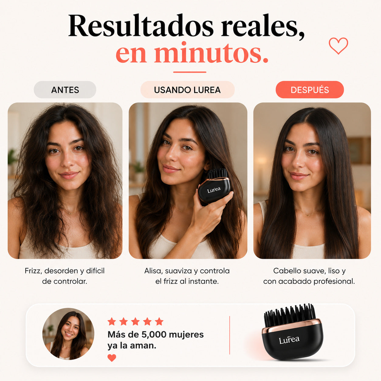 Plancha Portátil Lurea™ Del frizz al cabello perfecto, estés donde estés