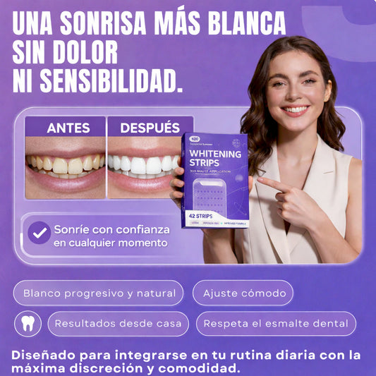 Desmancha tus dientes en 30 minutos sin ir al dentista ni gastar miles de pesos - 42 tiras