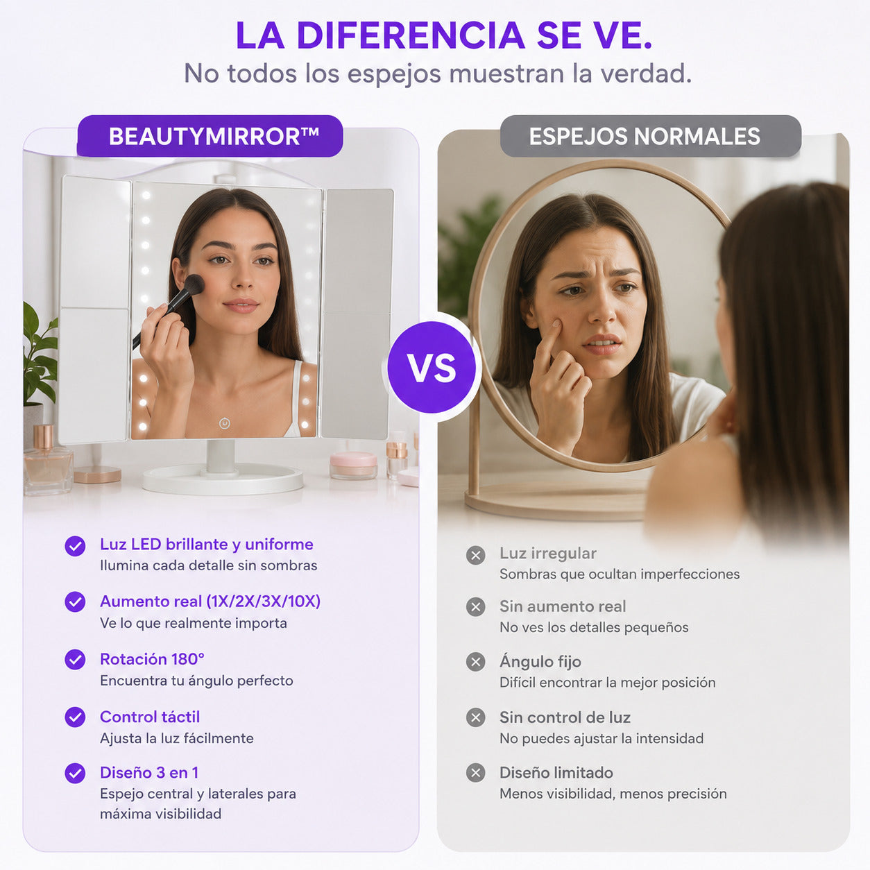BeatuyMirror™ Maquíllate con seguridad y descubre detalles que antes no veías