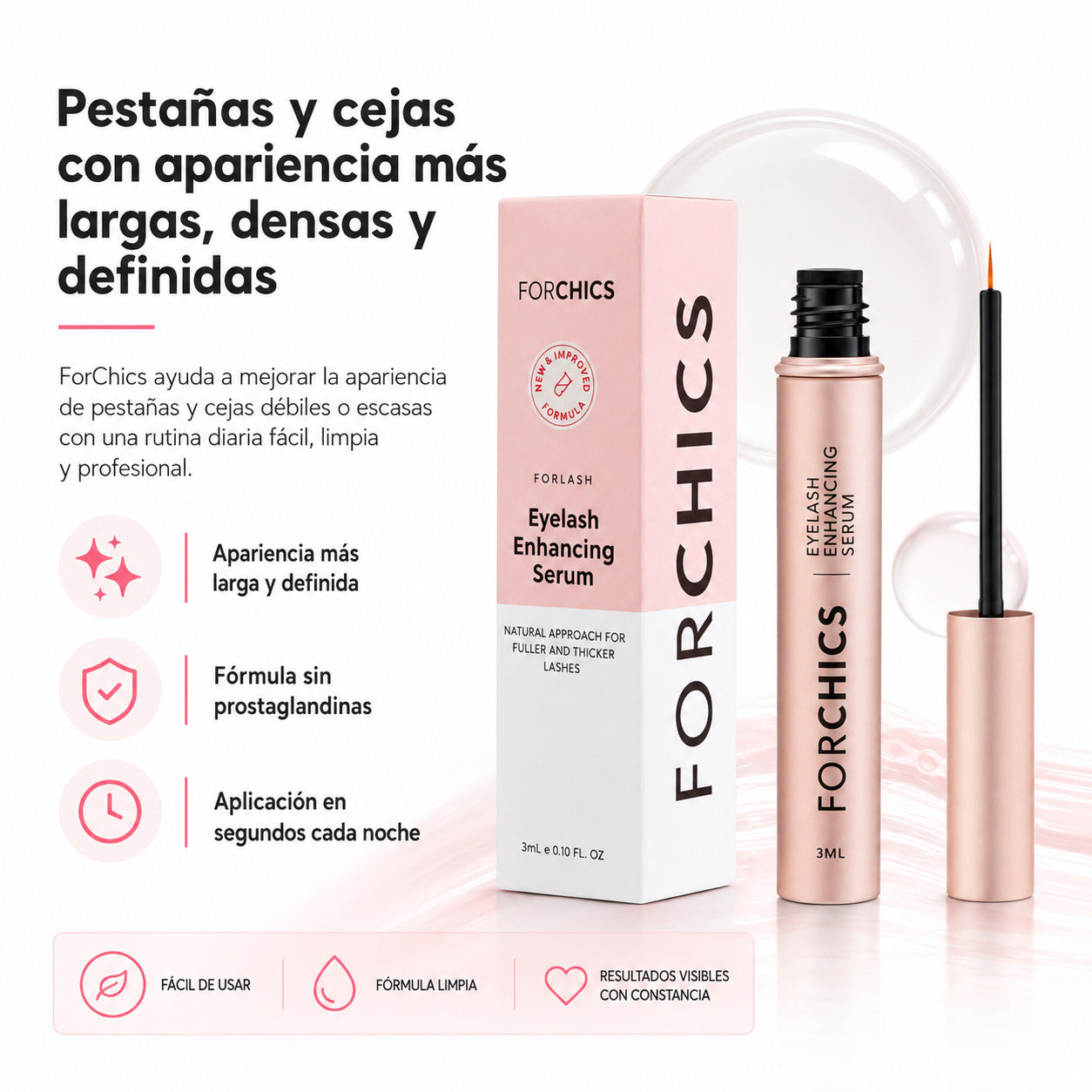 ForChics Suero de Crecimiento de Pestañas