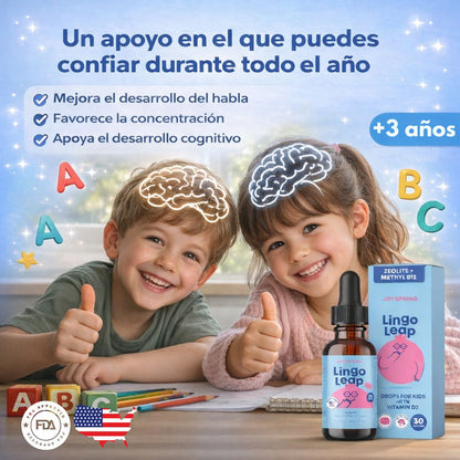 Lingo Apoya naturalmente a mejorar su hablar progresivamente con una 1 Gota diaria