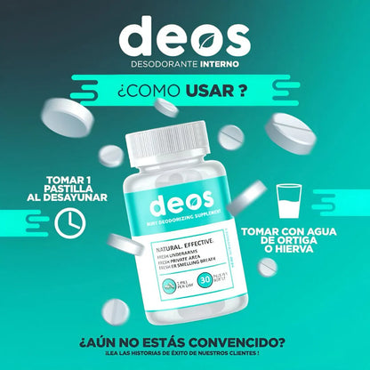 Desodorante interno natural en solo 7 a 14 días elimina malos olores - 30 cápsulas