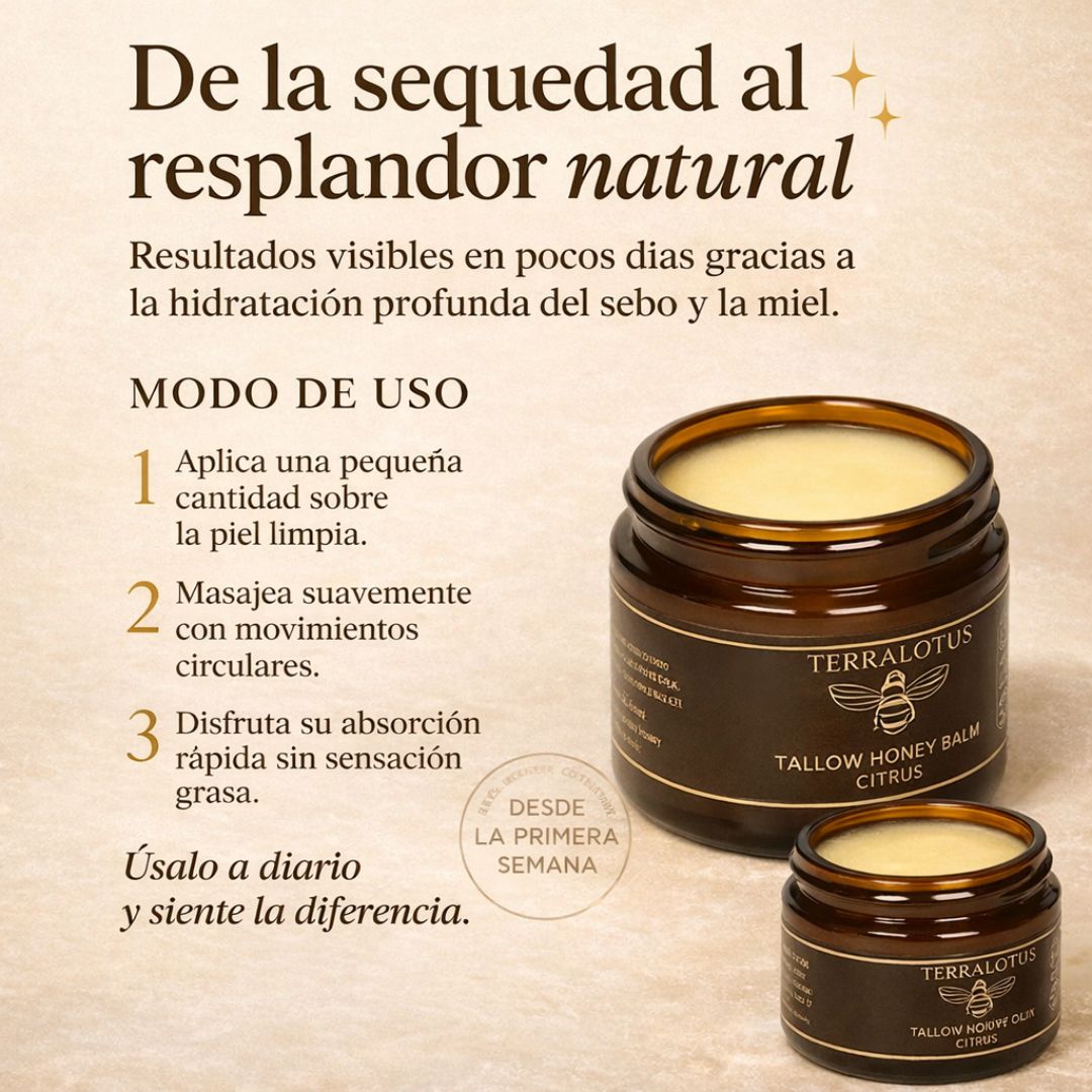 Repara tu piel seca y dañada en solo 7 días con este bálsamo natural de sebo y miel